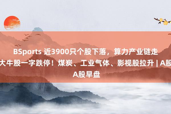 BSports 近3900只个股下落，算力产业链走弱，大牛股一字跌停！煤炭、工业气体、影视股拉升 | A股早盘