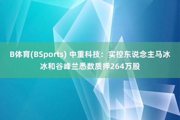 B体育(BSports) 中重科技：实控东说念主马冰冰和谷峰兰悉数质押264万股