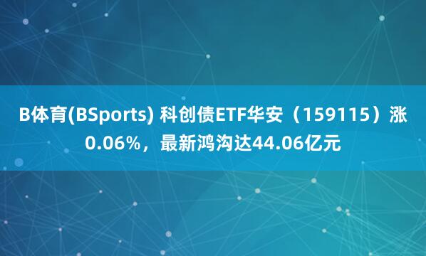 B体育(BSports) 科创债ETF华安（159115）涨0.06%，最新鸿沟达44.06亿元
