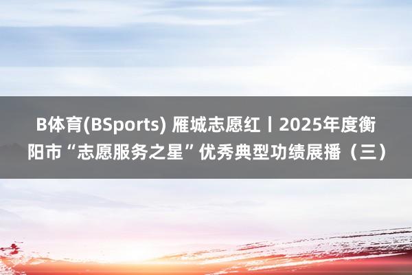 B体育(BSports) 雁城志愿红丨2025年度衡阳市“志愿服务之星”优秀典型功绩展播（三）