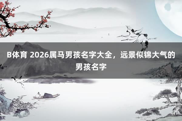 B体育 2026属马男孩名字大全，远景似锦大气的男孩名字