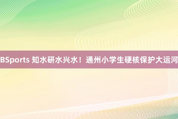 BSports 知水研水兴水！通州小学生硬核保护大运河