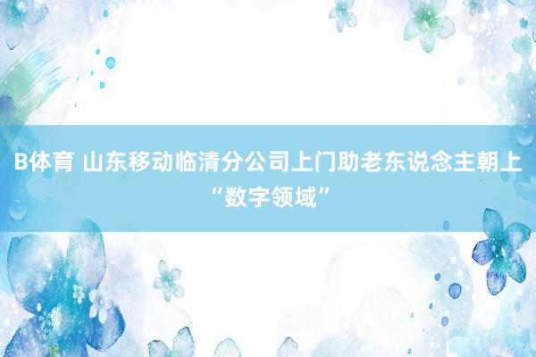 B体育 山东移动临清分公司上门助老东说念主朝上“数字领域”