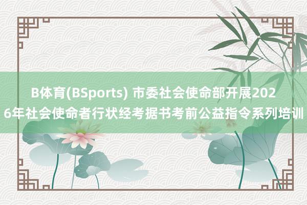 B体育(BSports) 市委社会使命部开展2026年社会使命者行状经考据书考前公益指令系列培训