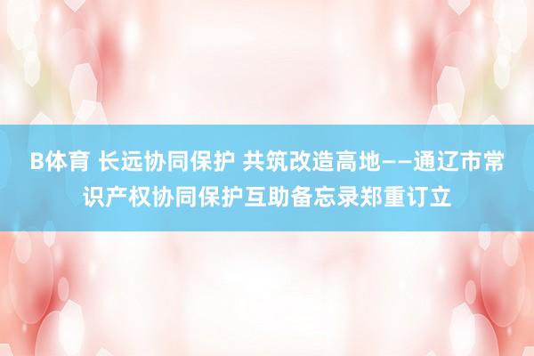 B体育 长远协同保护 共筑改造高地——通辽市常识产权协同保护互助备忘录郑重订立