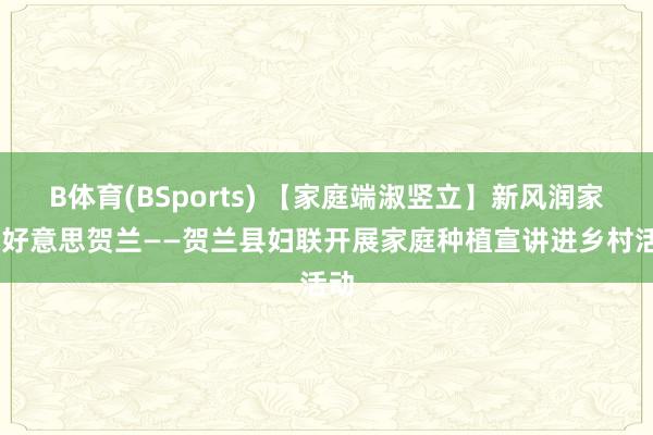 B体育(BSports) 【家庭端淑竖立】新风润家 和好意思贺兰——贺兰县妇联开展家庭种植宣讲进乡村活动