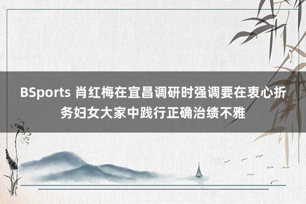BSports 肖红梅在宜昌调研时强调要在衷心折务妇女大家中践行正确治绩不雅