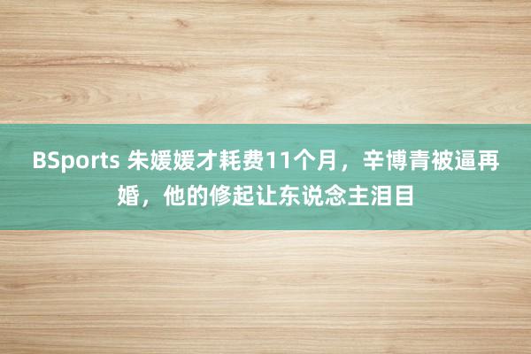 BSports 朱媛媛才耗费11个月，辛博青被逼再婚，他的修起让东说念主泪目
