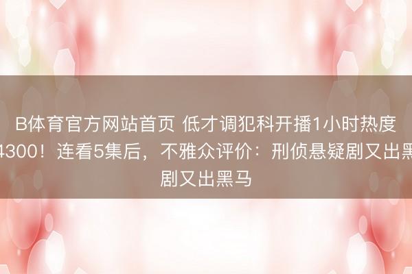B体育官方网站首页 低才调犯科开播1小时热度破4300！连看5集后，不雅众评价：刑侦悬疑剧又出黑马